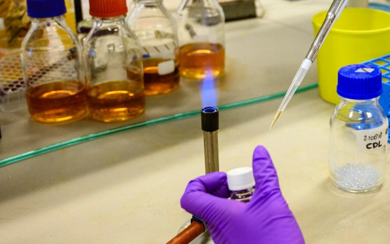 Picture of researcher pipetting