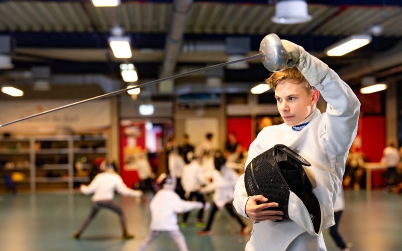 Sverre in fencing outfit