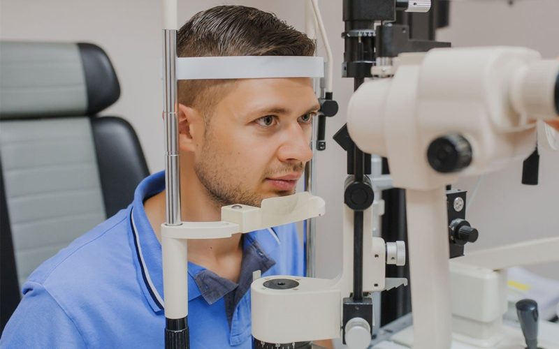 Man getting an eye test