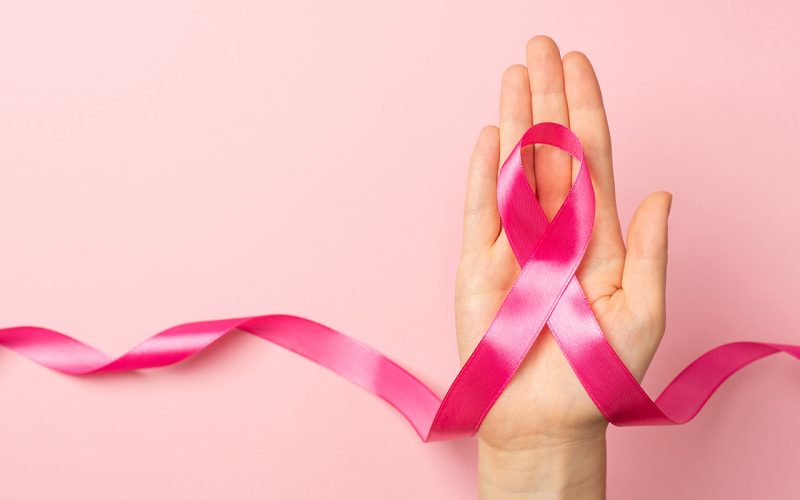 Pink Ribbon in the hand