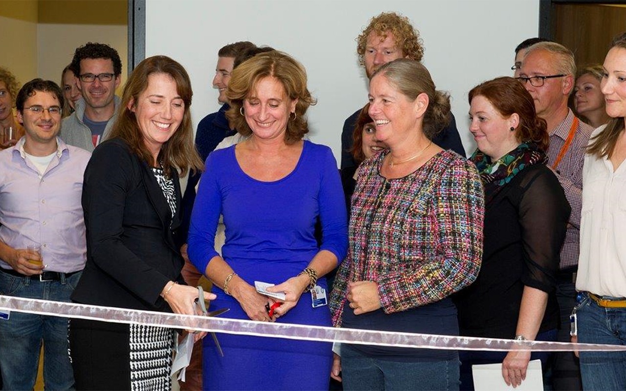 The opening of the Neuromuscular Diseases outpatient clinic with Nicolette Notermans, Marina Blom (medical department head of the Neurology ) en Mirjam van Velthuizen (former member of the Board of Directors).