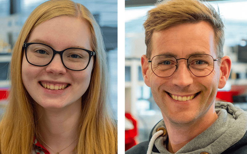 Miracle Team: left Saskia Vijver, PhD candidate. Right Michiel van der Vlist, assistant professor and principal investigator at the Inhibitory Receptor Lab, Center for Translational Immunology (UMC Utrecht)